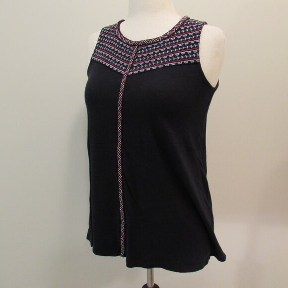J Jill Embroidered Dipped Hem Knit Tank Cotton Blend XS - Picture 5 of 14